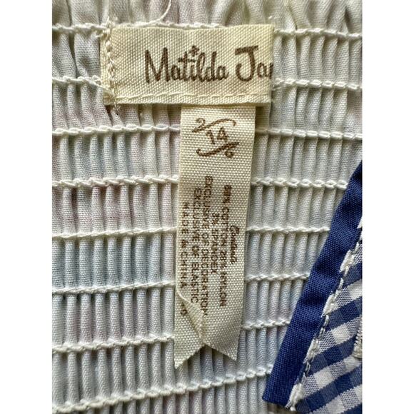 NEW Matilda Jane Camp MJC Around The World Sleeveless Tunic Top Blue Gingham 14 - Picture 6 of 8